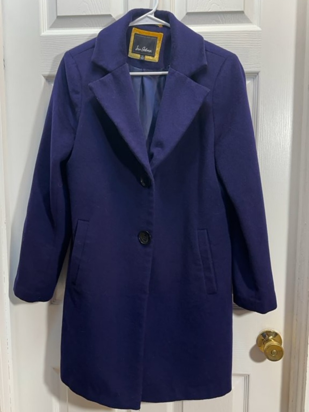 Sam Edelman Navy Blue/Purpleish  Single-Breasted Trench Coat